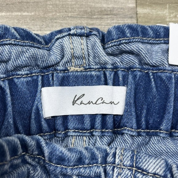 KanCan Jeans Women’s XS Blue High Rise Cuffed Paper Bag Mom Relaxed Fit - Picture 11 of 15